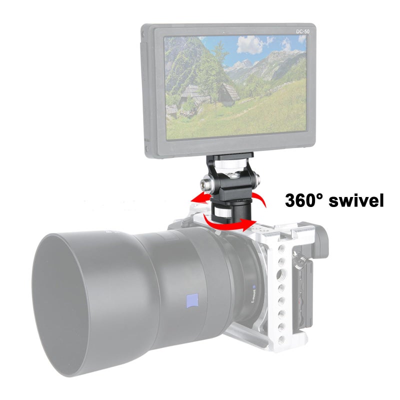 NICEYRIG حامل شاشة NICEYRIG DSLR لتركيب ARRI، إمالة 180° ودوران 360° دعم لحامل شاشة 5'' 7'' لكاميرا القفص، المثبتات - 339 - Image 4
